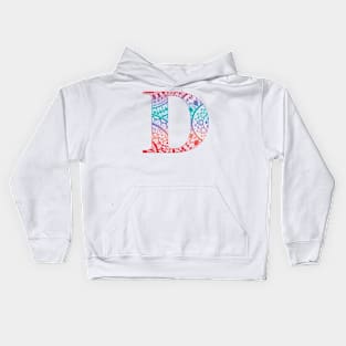 Mandala Letter D - Sunset Kids Hoodie